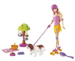 Image de Barbie - MATTEL - BARBIE PROMENADE DES CHIENS  Poupée  3 ans 