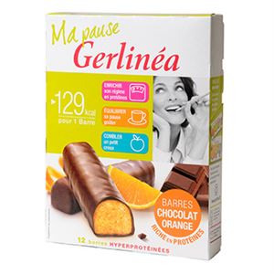 Immagine di Barres régime Gerlinéa chocolat Orange hyperprotéinées 372g